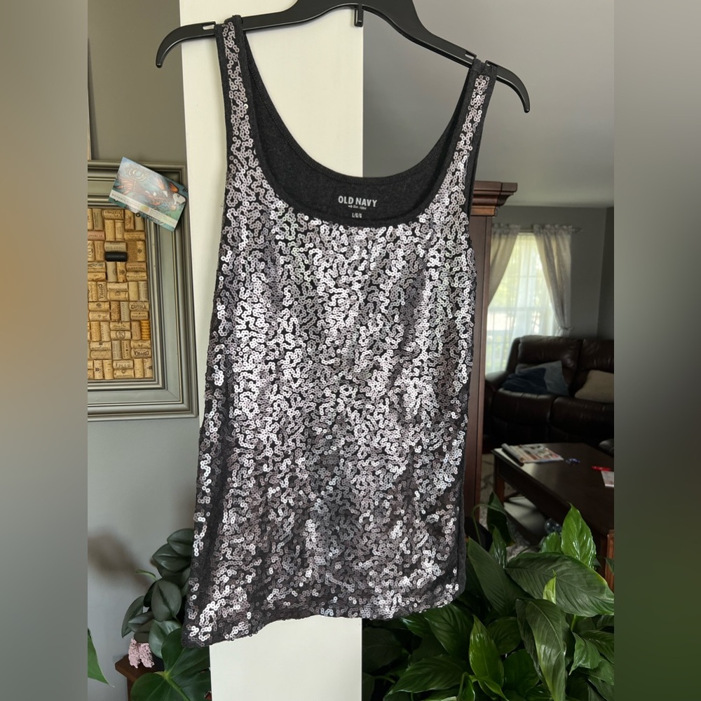 Old Navy Grey/Silver Sequent Tank